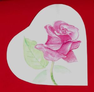 coeur rose aquarelle Mai-Thi