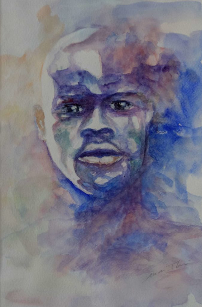 Ce portrait a été exécuté à partir d'une photographie de Djimon Hounsou.